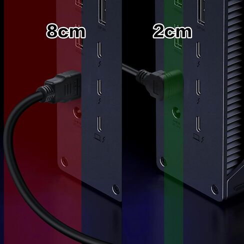 YACSEJAO كابل ملفوف HDMI صغير 90 درجة ميني HDMI ذكر إلى HDMI ذكر سلك ملفوف قابل للتمدد للكاميرات وDSLRs وكاميرات الفيديو والشاشات المحمولة والشاشات (زاوية أعلى) in Saudi Arabia