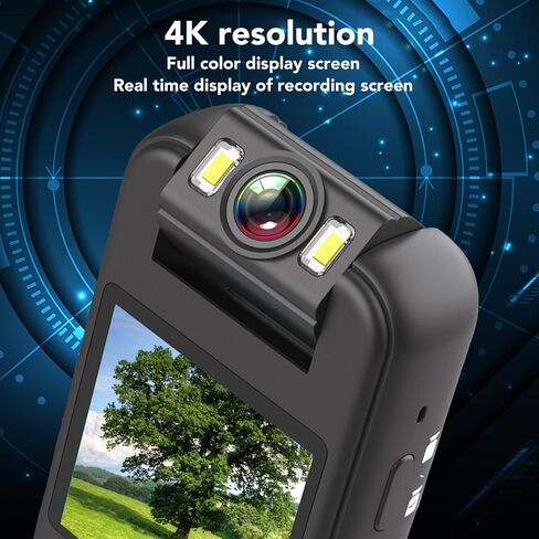 GOWENIC 4K WiFi VCR Body Cameras with Audio and Video Recording,Video Recorder 180° Rotatable Lens, 1/4 Inch Threaded Interface,Body Cam with Night Vision Lights for Outdoor in Saudi Arabia