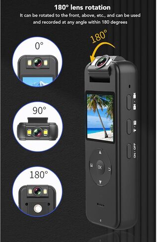 GOWENIC 4K WiFi VCR Body Cameras with Audio and Video Recording,Video Recorder 180° Rotatable Lens, 1/4 Inch Threaded Interface,Body Cam with Night Vision Lights for Outdoor in Saudi Arabia
