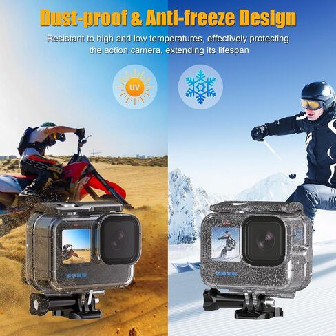 Waterproof Case for GoPro Hero 12 Black/Hero 11 Black/Hero 10 Black/Hero 9 Black, 230FT/70M Underwater Diving Housing Protective Case with Jaws Flex Clamp Mount in Saudi Arabia