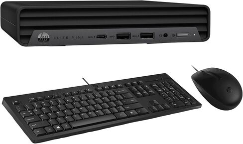 كمبيوتر مكتبي صغير HP Elite Mini 800 G9 للمنزل والأعمال (Intel i7-12700T 12-Core، 64GB DDR5 4800MHz RAM، 8TB PCIe SSD، Intel UHD 770، WiFi، Bluetooth، أسود، Win 11 Pro) مع قاعدة توصيل USB-C in Saudi Arabia
