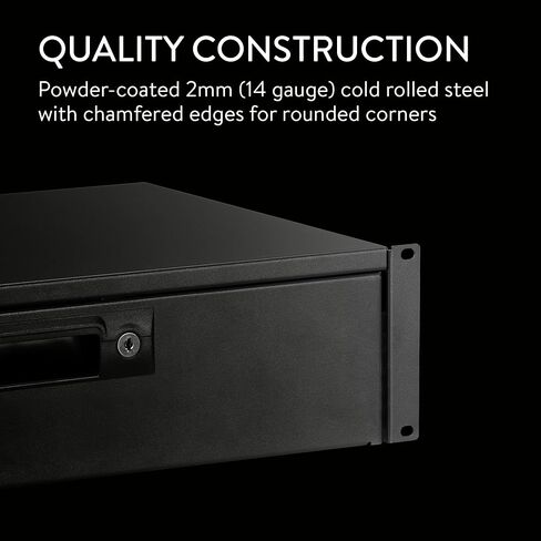 kwmobile 3U Server Cabinet Case 19 inch - Durable Steel Locking Deep Drawer 19" - Shelf Rack w/Cable Holes, Recessed Handle Design & Lockable Drawer with Keys in Saudi Arabia