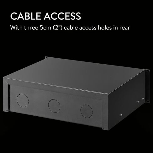 kwmobile 3U Server Cabinet Case 19 inch - Durable Steel Locking Deep Drawer 19" - Shelf Rack w/Cable Holes, Recessed Handle Design & Lockable Drawer with Keys in Saudi Arabia