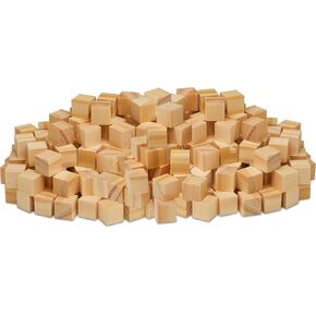 التنين درو كتل خشبية غير مكتملة | DIY مكعبات خشبية للحرف اليدوية | 1/2 بوصة | 200 حزمة in Kuwait