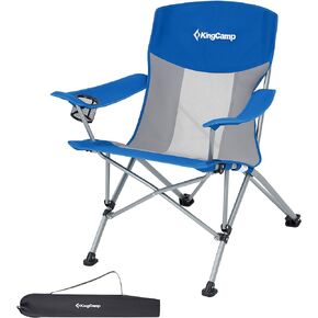 KingCamp Large-Angle Backrest Folding Camping Chairs for Adults with Armrest, Outdoor Camp Chairs Adults with Cup Holder, Lawn Chairs Adults for Outside, Picnic,Travel, BBQ(300 lbs)