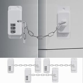 CMINGJ (3 Pack) Refrigerator Lock with code for Babies, Child Safety Digital combination lock for Fridge, Cabinets, Window and door, Adjustable cabinets Lock for Babies, Kids and Toddlers (White)