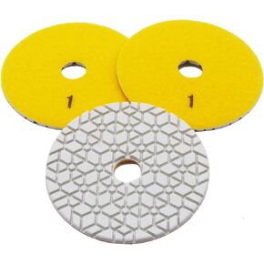 4 Inch Wet Dry 3 Step Diamond Polishing Pads 4" 3-Step Polishing Pads for Granite Quartz Marble Engineered Stone and Concrete Quartz Polishing Pads 3 Steps