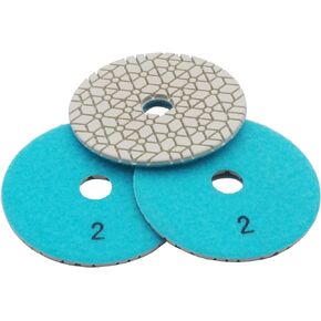 4 Inch Wet Dry 3 Step Diamond Polishing Pads 4" 3-Step Polishing Pads for Granite Quartz Marble Engineered Stone and Concrete Quartz Polishing Pads 3 Steps