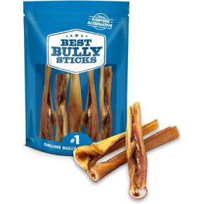 Best Bully Sticks Cheeky Beef Chews - Single Ingredient, 100% Grass-Fed Beef - USA Packed - Long-Lasting, Odor Free Alternative to Bully Sticks, 6" Chews - 5 Pack