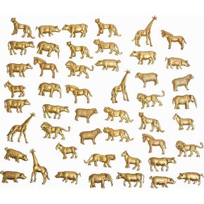 48 قطعة من أشكال حيوانات المزرعة الذهبية سفاري ألعاب حيوانات صغيرة 12 نمطًا من زخارف حيوانات حديقة الحيوان البلاستيكية الفيل الأسد الزرافة كعكة القبعات العالية الغابة الغابة موضوع حفلة عيد الميلاد in Kuwait