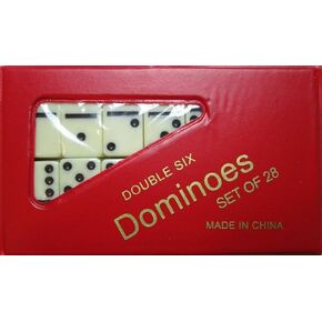 Dominoes Double Six Game Mini Set of 28 Travel Game Tile Size is 1 1/2 X 3/4 X 1/4 inches for Travel, Case Color May Vary.