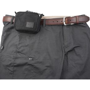 Belt Zipper Pouch for Men Women YKK Zippers, EDC Belt Pouch Bag Waist Pack for Hiking, Traveling, Outdoors, Water Resistant, Heavy Waxed Canvas, Black, Size Medium