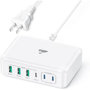 USB C Fast Charger 165W GaN 6 Port USB C Charger Block PD 3 USB C and QC 3 USB A Wall Charger Power Adapter Plug Fast Type USB C Charging Station Hub Block for iPhone 15 14 13 12 11 Pro Max, Samsung