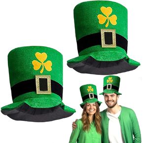 iGeeKid 2 قطعة قبعات يوم القديس باتريك الخضراء القبعات الأيرلندية قبعات سانت باتريك للحفلات التنكرية للرجال والنساء in Kuwait