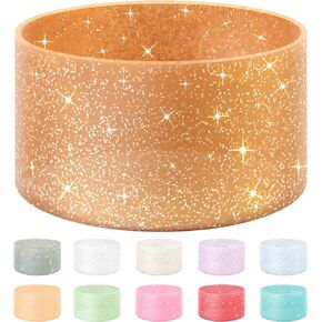 Vmini Protective Glitter Silicone Boot, Compatible with Stanley Tumbler 20-40oz & Hydro Flask Water Bottle 12-24oz and More Bottles/Tumblers with 2.8-2.95in Bottom, Bling Anti-Slip Sleeve Cover