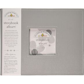 Doodlebug Design Gray Storybook for Scrapbooking Album, 8 by 8-Inch