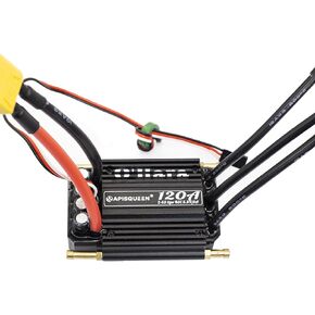 O'Hara 120A 2-6S LiPo ESC Waterproof Brushless Electronic Speed Controller with BEC and XT90 6.0mm Banana Head Connector for RC Boats Model Ship