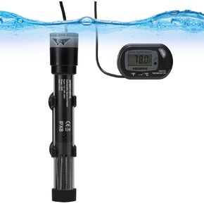 XpertMatic Submersible Aquarium Heater, 100W Adjustable Fish Tank Heater Thermostat with Suction Cup, for Marine Saltwater and Freshwater, Up to 20 Gallon Fish Tanks