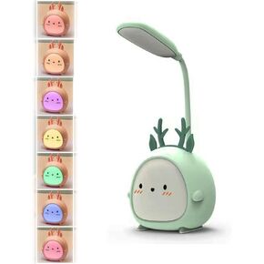 Neioaas Portable LED Deer Table Light, Mini Antelope Deer Night Light, Cute Antelope Deer Foldable USB Rechargeable Reading Light Bedroom Children's Bedside Study (Green Antelope Deer) in Kuwait