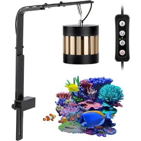 hygger 50W Reef LED Aquarium Light, Marine LED Light with 3 Color Modes Adjustable Brightness and Timing Function, with External Controller, Nano Fish Tank Light for Corals SPS LPS Saltwater Tank