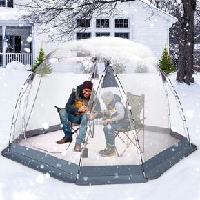 Clear Bubble Tent, ZXPLO 4-6 Person Gazebo Screen House Room, 10'x10' Sports Tent, Weather Proof Cold Protection Tent for Sports, Outdoor, Backyard, Patios