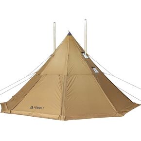 Bromance 70 Tipi Tent for 4-6 Person, Oudoor Camping Hot Tent (with 3 Stove Jacks and 2 Half Inner Tents)
