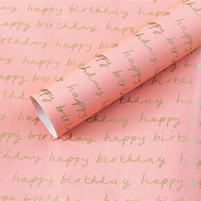 Tim&Lin Pink Birthday Wrapping Paper Sheets - Gift Wrap Paper for Girls,Women,Birthday Party, Baby Shower,Celebrate Occasions,4 Sheets