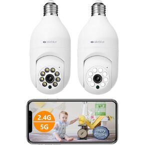 كاميرا أمان داخلية/خارجية، عبوتان، تخزين سحابي مجاني 1080 بكسل مع 2.4 جيجا / 5 جيجا واي فاي، كشف الحركة البشرية بإمالة 360 درجة ورؤية ليلية ملونة في اتجاهين in Kuwait