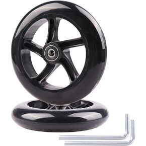5.5 Inch / 142mm Front Replacement wheels with Bearings for Wiggle Swing Scooter Kick Push Scooter (2-Pack)
