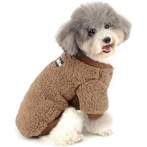 Zunea Small Dog Sweater Coat Winter Fleece Puppy Clothes Sherpa Warm Chihuahua Jacket Jumper Clothing Fall Pet Cat Doggy Boy Girl Shirt Apparel for Cold Weather Red L