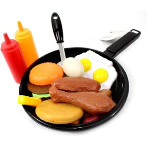 25 Pieces Fast Food Cooking Pan Toy | Kitchen Play Food Set | Pretend Cooking | Kids Food Toy