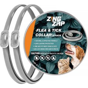 Flea &Tick Collar 2-Pack Purple, Protects from Biting Insects, Adjustable Fits Both Dogs&Cats, Built-in Plant Based Formula, Slow Release Lasting Protection, Waterproof