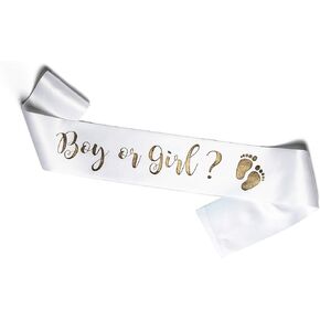 OLILLY White sash for a Future Mom - Perfect for a Baby Shower Party