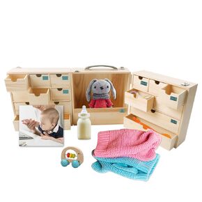 صندوق تذكار للأطفال من Vencer DIY مع ملصق مكتوب بخط اليد - منظم خشبي لذاكرة الأطفال حديثي الولادة لاستحمام الطفل، وشعر الطفل، وأسنان الطفل، والحمل، وعيد الأم، والطفل الجديد، والأمومة، VBK-005
