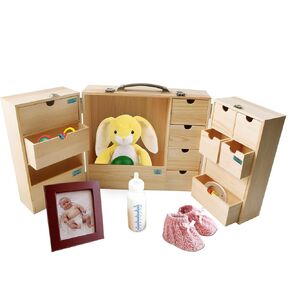 Vencer DIY Baby Keepsake Box with Handwritten Label - Wood Newborn Memory Organizer for Baby Shower,Baby Hair, Baby Teeth,Pregnancy, Mother's Day,New Baby,and Maternity,VBK-005