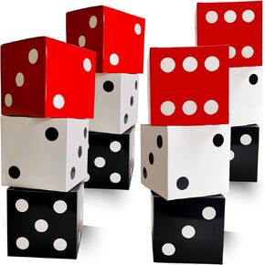 12Pcs Dice Favor Boxes 12 x 12 x 12 Inch Casino Theme Party Decorations Dice Boxes Bulk for centerpieces Casino Birthday Party Decorations Boxes Large Dice Box for Las Vegas Party 3 Color