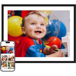 Digital Picture Frame Large 17 Inch Digital Photo Frame Share Pictures via Email Google Photos Web Browser App Electronic Picture Frame Slideshow Free Unlimited Storage Video Picture Frame Mat in Kuwait