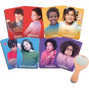MEROCO Feelings Emotions Cards for Kids Therapy, Realistic Picture Cards for Speech Therapy Mirror, Aba Therapy Materials Autism Social Emotional Learning Materials