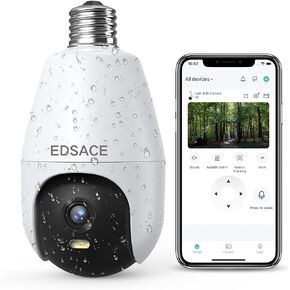 Weatherproof Light Bulb Security Camera Outdoor,2K HD WiFi Light Socket Camera, light bulb indoor security camera,360 outdoor security camera wireless, lightbulb security dome camera outdoor (2)