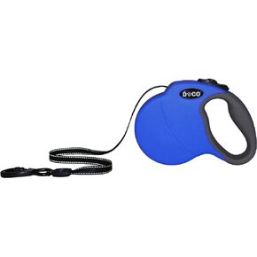 DOCO All Day Adventure Retractable Dog Leash with Stop-and Lock Control, Reflective Tape for Night Safety, Anti-Slip Grip Handle, 360-degree Swivel Snap for Tangle-Free Control (Medium, 16 Feet Long)