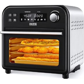 Air Fryer Toaster Oven, 14QT Air Fryer Oven Countertop, 8-in-1 Smart Toaster Convection Oven, Stainless Steel Oven with Grill, Roast, Broil, Bake, Dehydrate, Oil-Free, 45 Recipes & Accessories