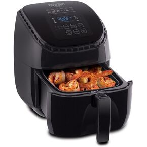 NUWAVE Brio 3-Quart Digital Air Fryer With Bonus Pan and Frying Rack with One-Touch Digital Controls, 6 Easy Presets, Precise Temperature Control, Recipe Book, Wattage Control, Preheat and Reheat