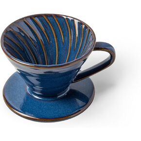 Ceramic Coffee Dripper Filter 01 Ceramic Pour Over Coffee Maker,Hand Drip Cone Coffee Filter,Portable Pour Over Coffee Maker Set For Home Baristas(Blue) in Kuwait