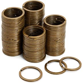 Bright Creations 100 Count Brass Key Chain Rings Heavy Duty for Crafts, Home, Car Keys, DIY Projects (1.2 in)