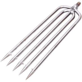 1 Pcs Stainless Steel Fishing Harpoon, 5 Prongs Harpoon Gig Gaff Hook Barb Fish Spear For Outdoor Fishing Tackle With 8mm Screws Portable Harpoon For Ponds,Lakes Or Rivers Hunting
