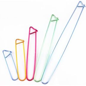 yueton 5pcs Colorful Aluminum Yarn Stitch Holder Crochet Hooks Knitting Needle Stitch Holders