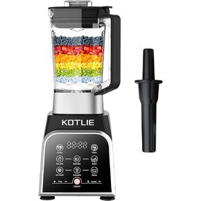 KOTLIE Blender 68 Oz Shakes & Smoothies Countertop Blender, 1200W 28000RPM High Speed Food Processors, Smoothie Blender with 8 Smart Funtions for Baby Food, Crushing Ice, Frozen Drinks, Soup(Black)