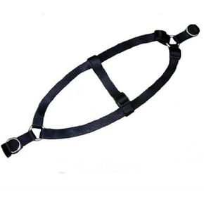 Guardian Gear Nylon 2-Step Dog Harness with Nickel-Plated Swivel Clip, Fits Chests 9" to 15", Black