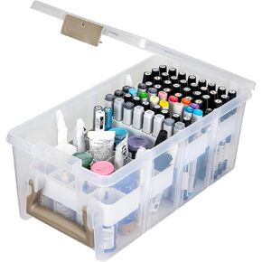 ArtBin Semi Satchel with Accessory Trays Storage Container, Clear