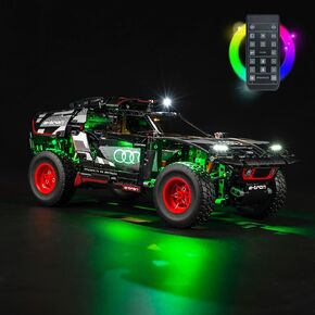 مجموعة إضاءة LED LocoLee لسيارة Lego Audi RS Q e-tron 42160، 2023 مجموعة إضاءة إبداعية مطورة للتحكم عن بعد متوافقة مع مجموعة بناء Lego Technic Cars 42160 (أضواء فقط، بدون نماذج) in Kuwait